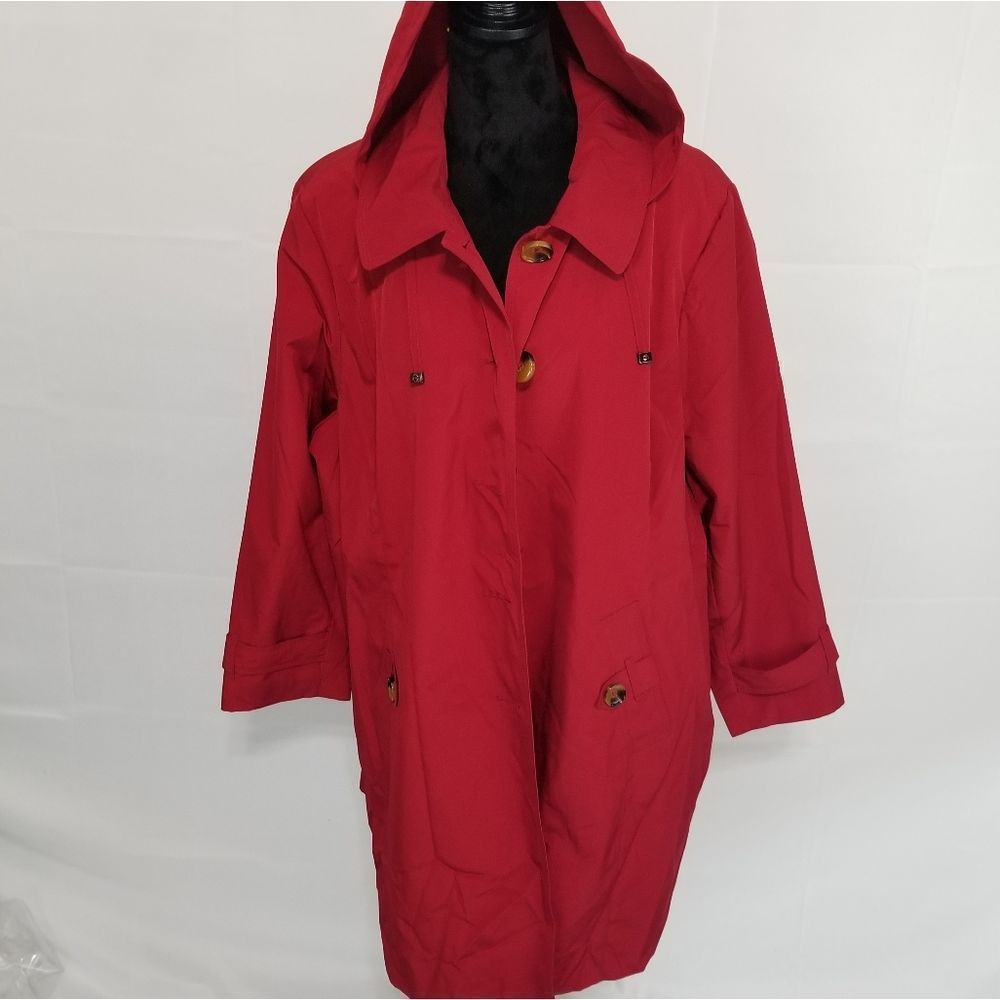 Maggie Barnes Red Coat with Detachable Hood Size‎ 2X. #264